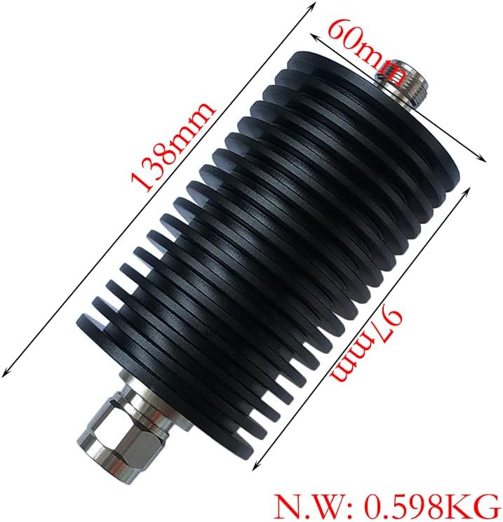 BECEN 100W N Type RF Fixed Attenuator,High Power 100 Watt DC to 3Ghz 50 Ohm Attenuator,30dB Coax Attenuators for Signal Control & Testing (100W N 30DB) - Image 2